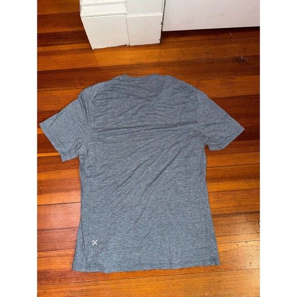 Lululemon The Fundamental Shirt Heather Blue Tee Men's Medium - Breathable Gym - Picture 4 of 8